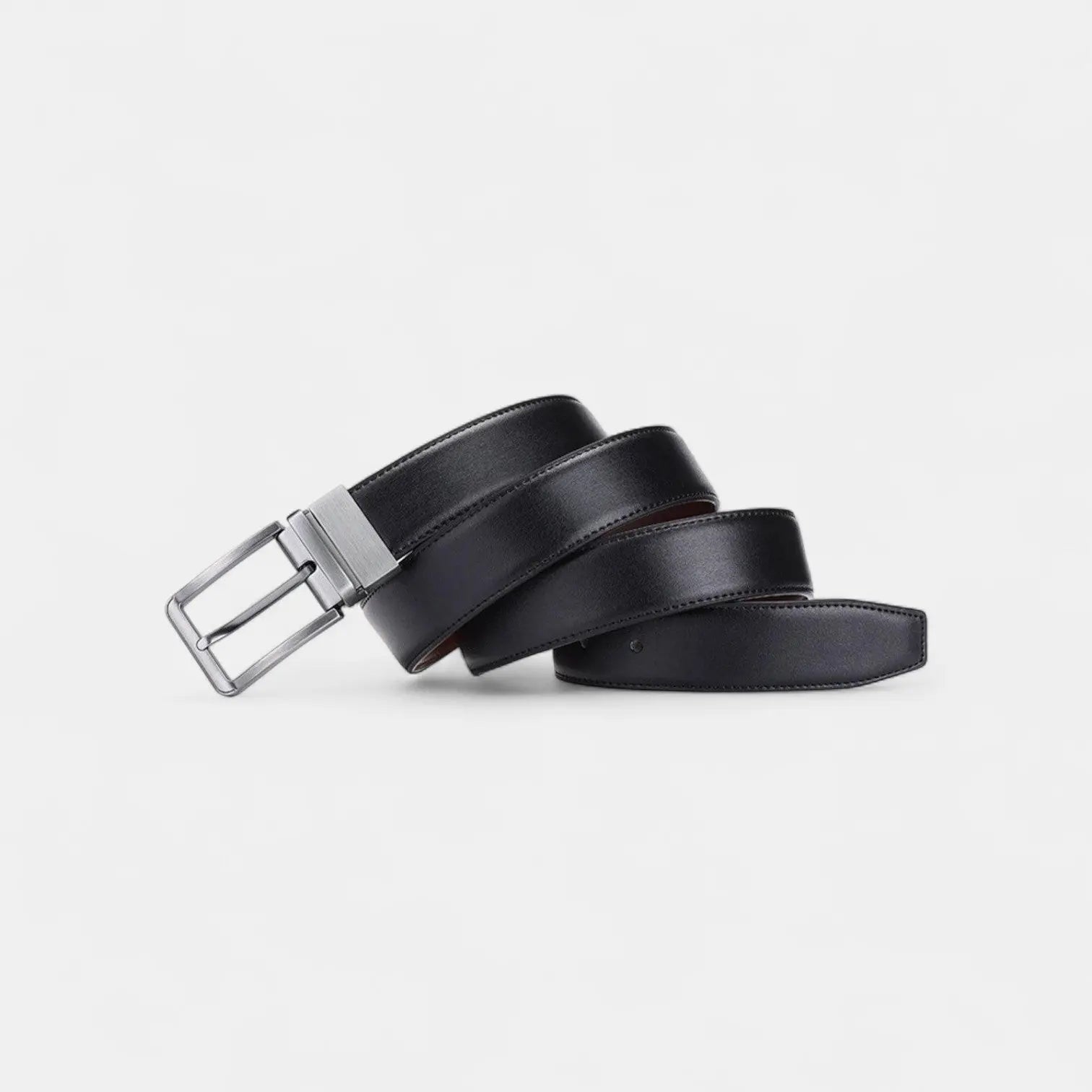 Men's Reversible Leather Belt 2 in 1 Black Brown | Delvox | Beltary
