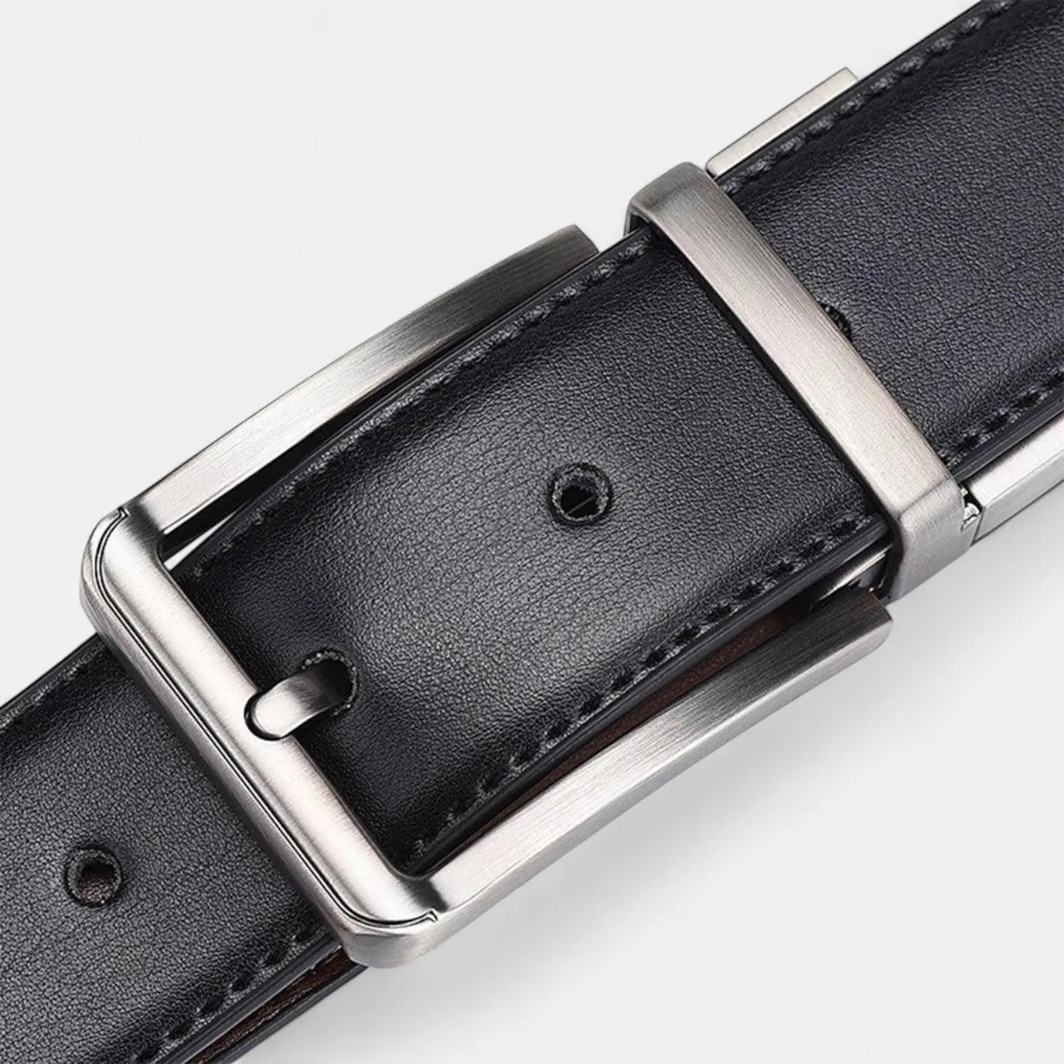 Men's Reversible Leather Belt 2 in 1 Black Brown | Delvox | Beltary