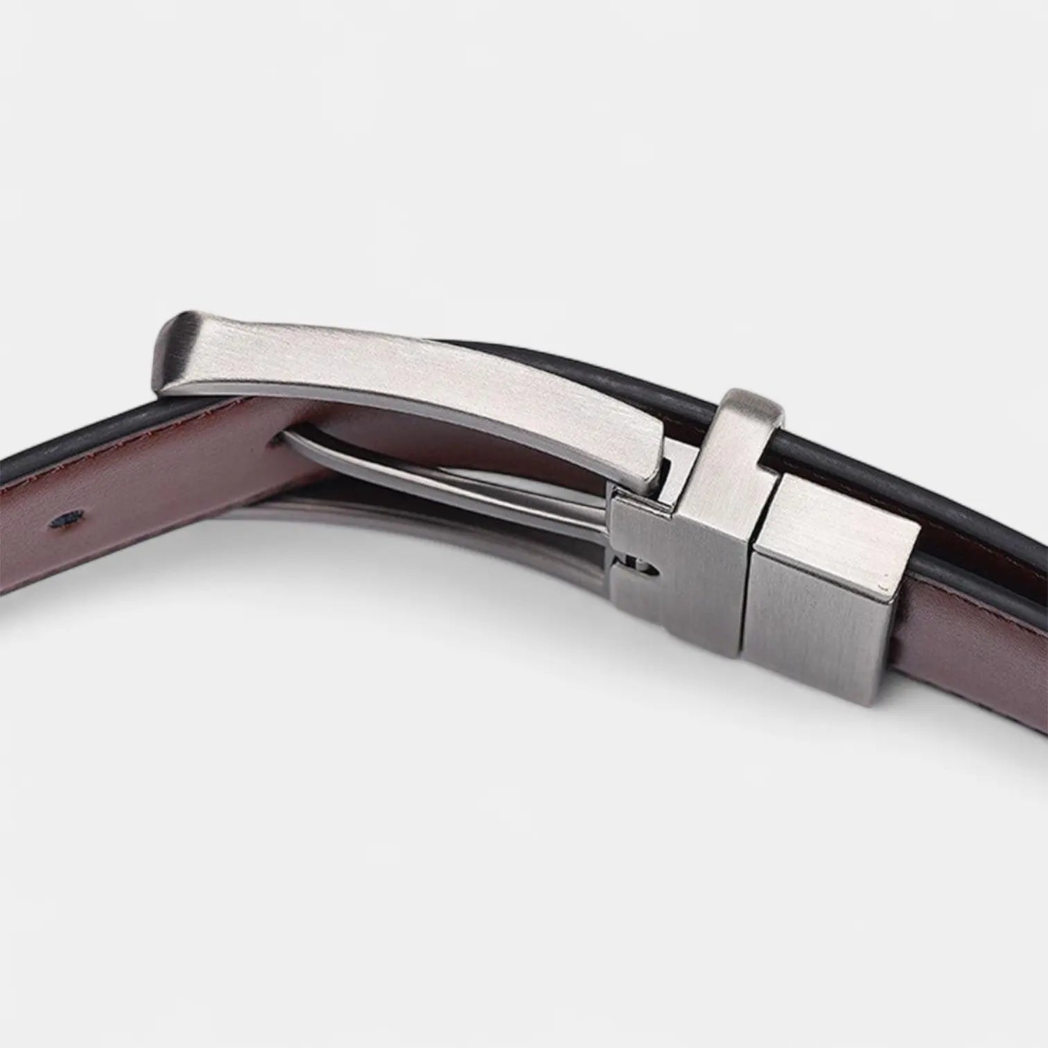 Men's Reversible Leather Belt 2 in 1 Black Brown | Delvox | Beltary