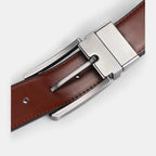 Men's Reversible Leather Belt 2 in 1 Black Brown | Delvox | Beltary