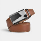 Men's Smooth Leather Automatic Suit Belt Brown | Corvax | Beltary