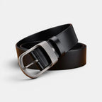 Men's Smooth Leather Belt Big Size Matte Round Buckle | Dorzex | Beltary