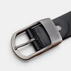 Men's Smooth Leather Belt Big Size Matte Round Buckle | Dorzex | Beltary