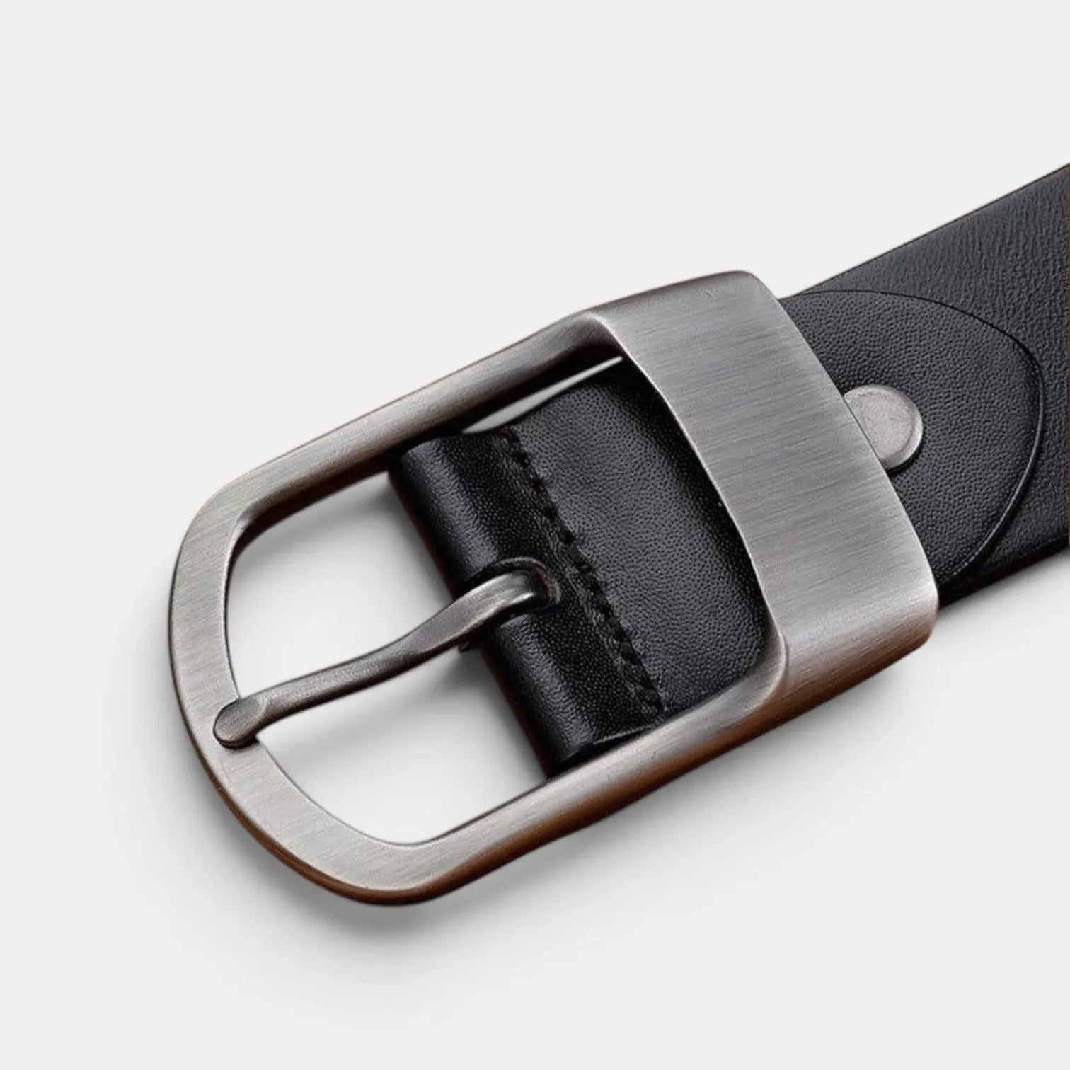 Men's Smooth Leather Belt Big Size Matte Round Buckle | Dorzex | Beltary