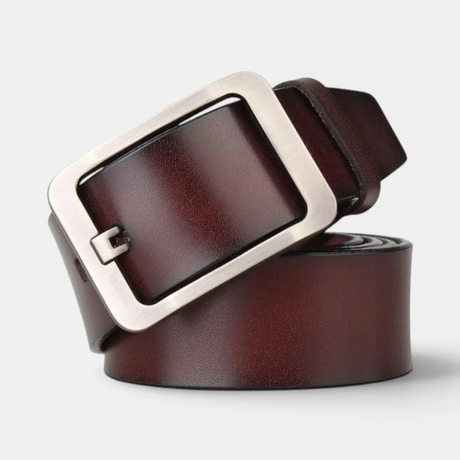 Men's Smooth Leather Belt with Perforated Pin Buckle | Lorjex | Beltary