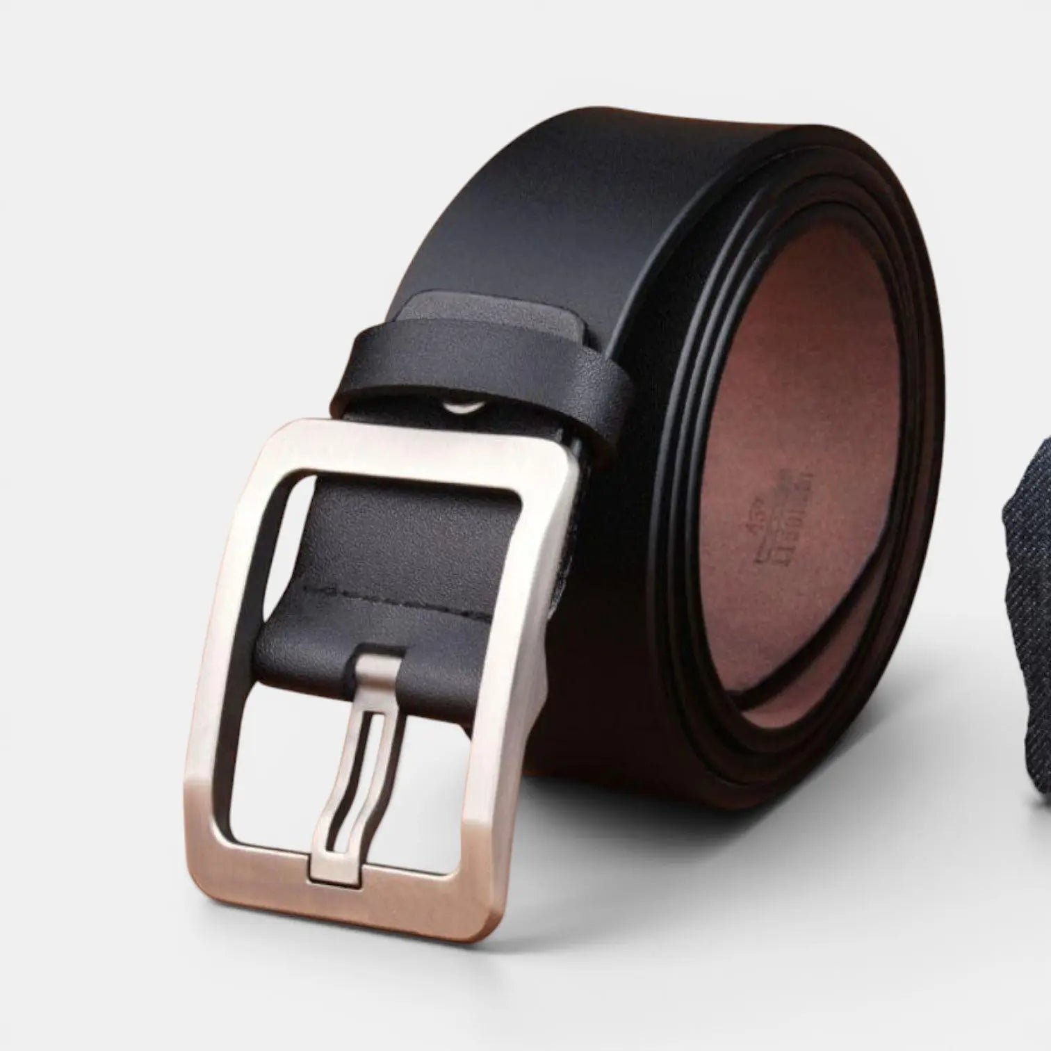 Men's Smooth Leather Belt with Perforated Pin Buckle | Lorjex | Beltary