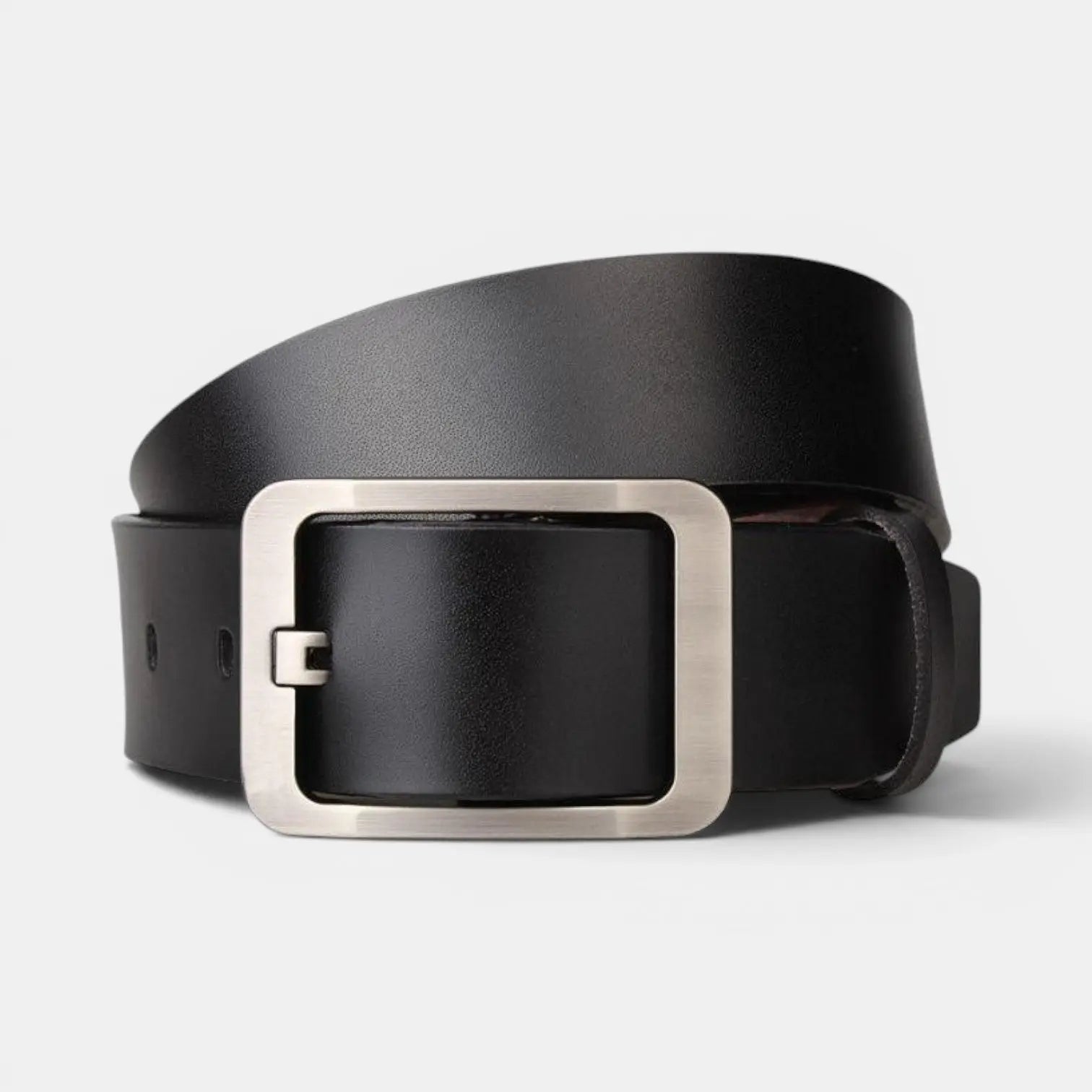 Men's Smooth Leather Belt with Perforated Pin Buckle | Lorjex | Beltary