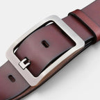 Men's Smooth Leather Belt with Perforated Pin Buckle | Lorjex | Beltary