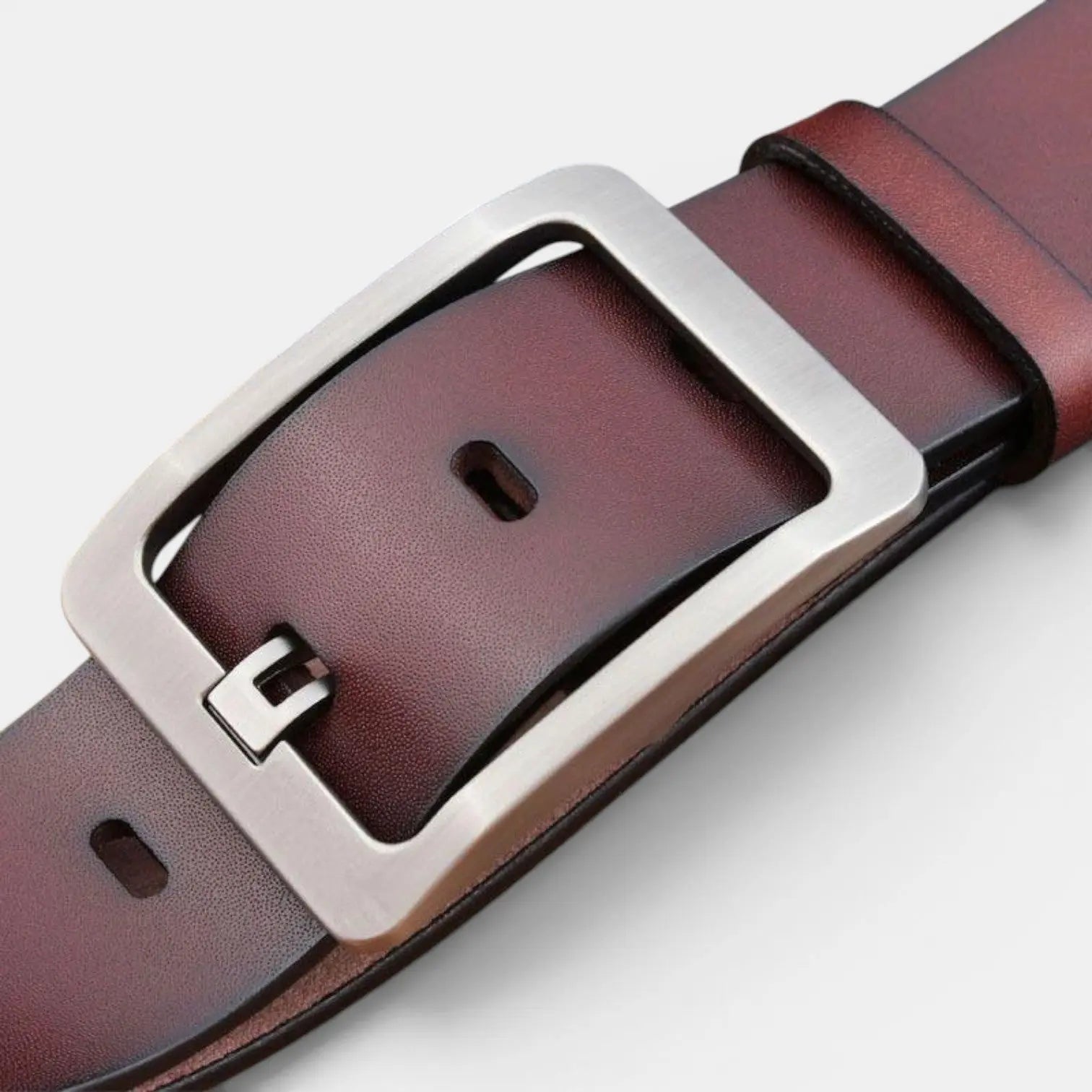 Men's Smooth Leather Belt with Perforated Pin Buckle | Lorjex | Beltary