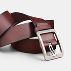 Men's Smooth Leather Belt with Perforated Pin Buckle | Lorjex | Beltary