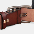 Men's Smooth Leather Belt with Perforated Pin Buckle | Lorjex | Beltary