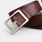 Men's Smooth Leather Belt with Perforated Pin Buckle | Lorjex | Beltary