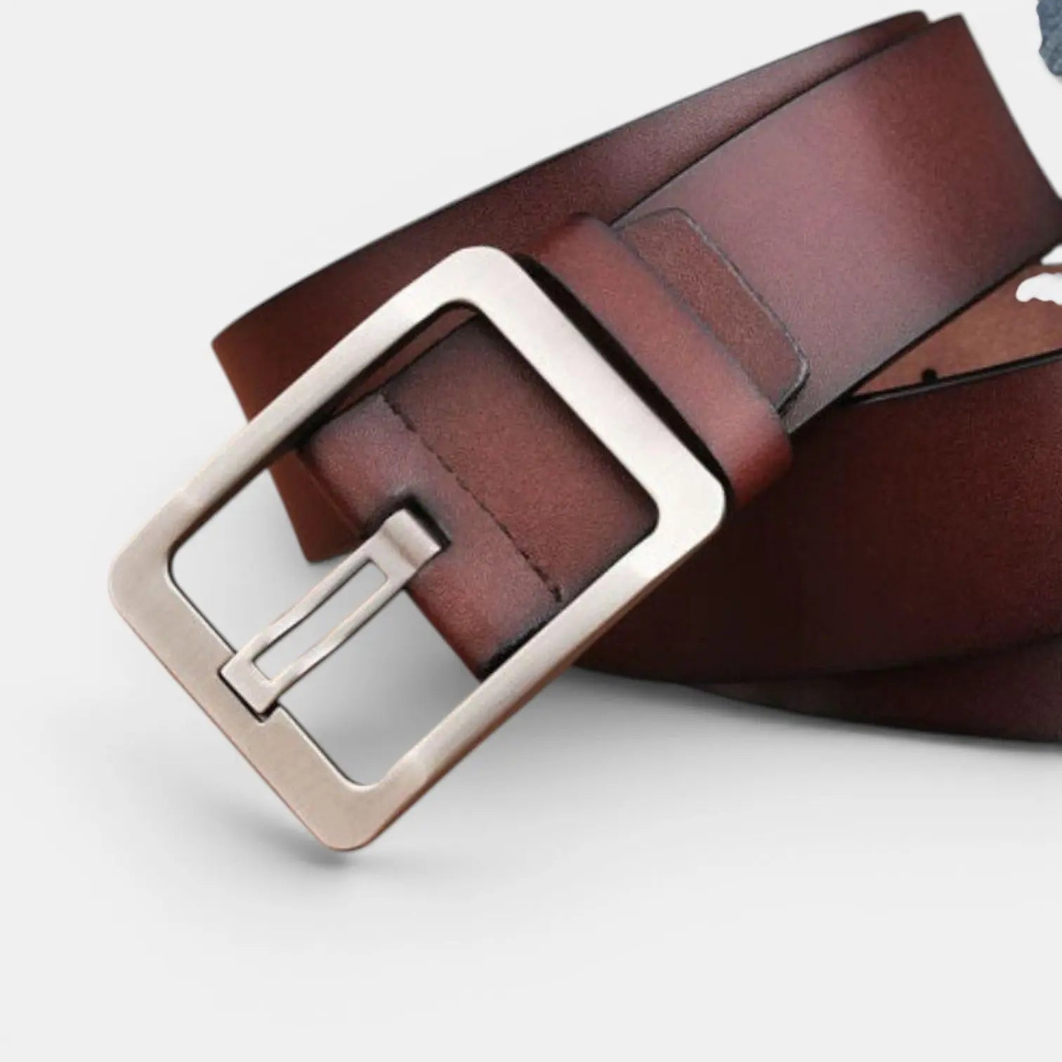 Men's Smooth Leather Belt with Perforated Pin Buckle | Lorjex | Beltary