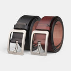 Men's Smooth Leather Belt with Perforated Pin Buckle | Lorjex | Beltary