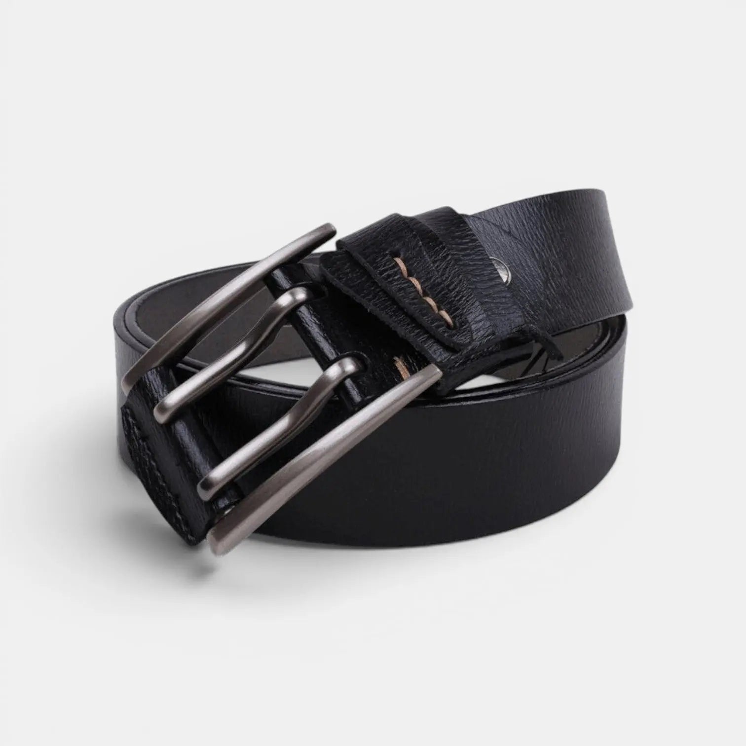 Men's Smooth Leather Casual Belt Double Prong Buckle | Talvox | Beltary
