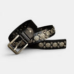 Men's Studded Leather Belt with Decorative Rivets and Pin Buckle | Rikvox | Beltary