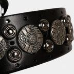 Men's Studded Leather Belt with Decorative Rivets and Pin Buckle | Rikvox | Beltary
