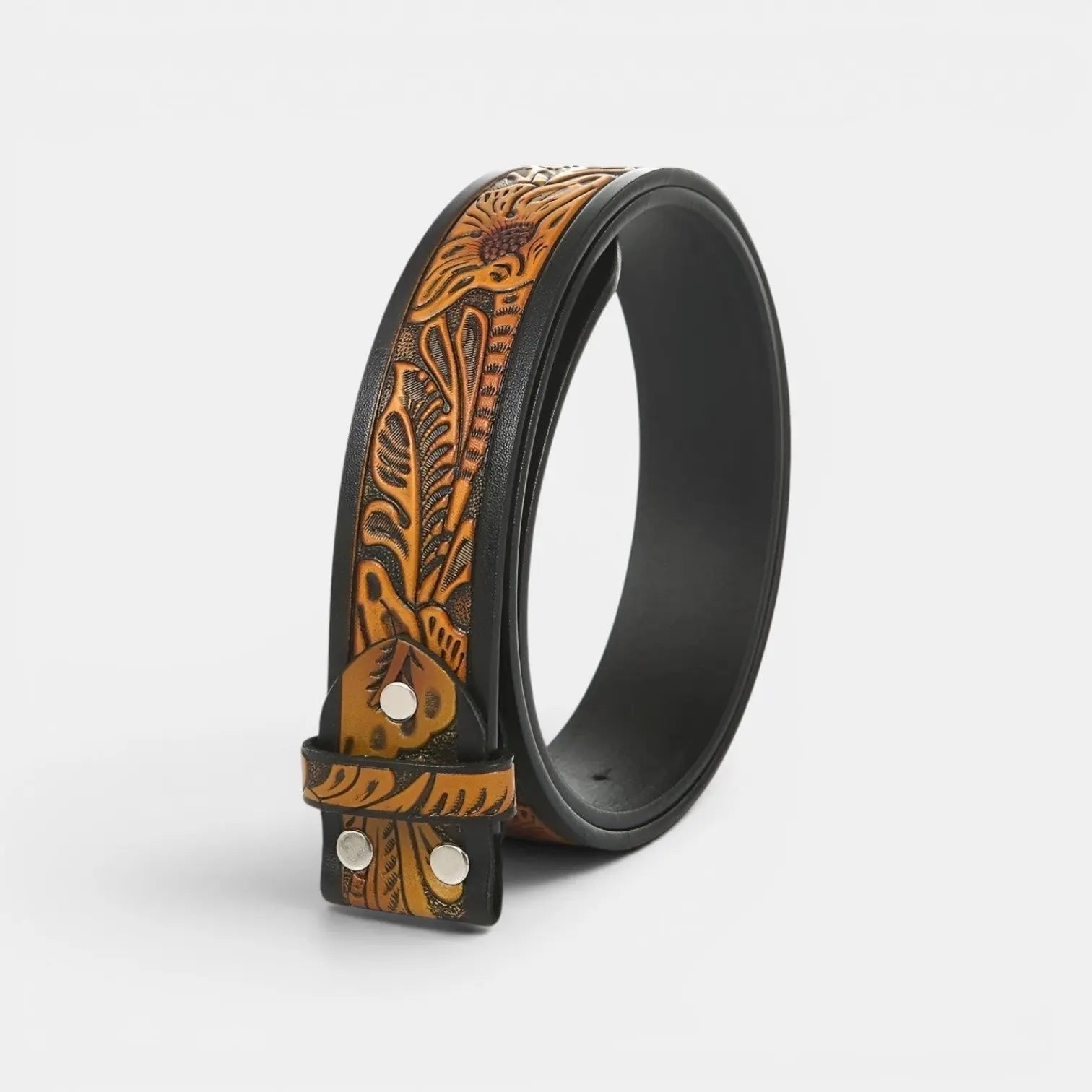 Men's Textured Leather Belt Strap Interchangeable Buckle | Delvox | Beltary