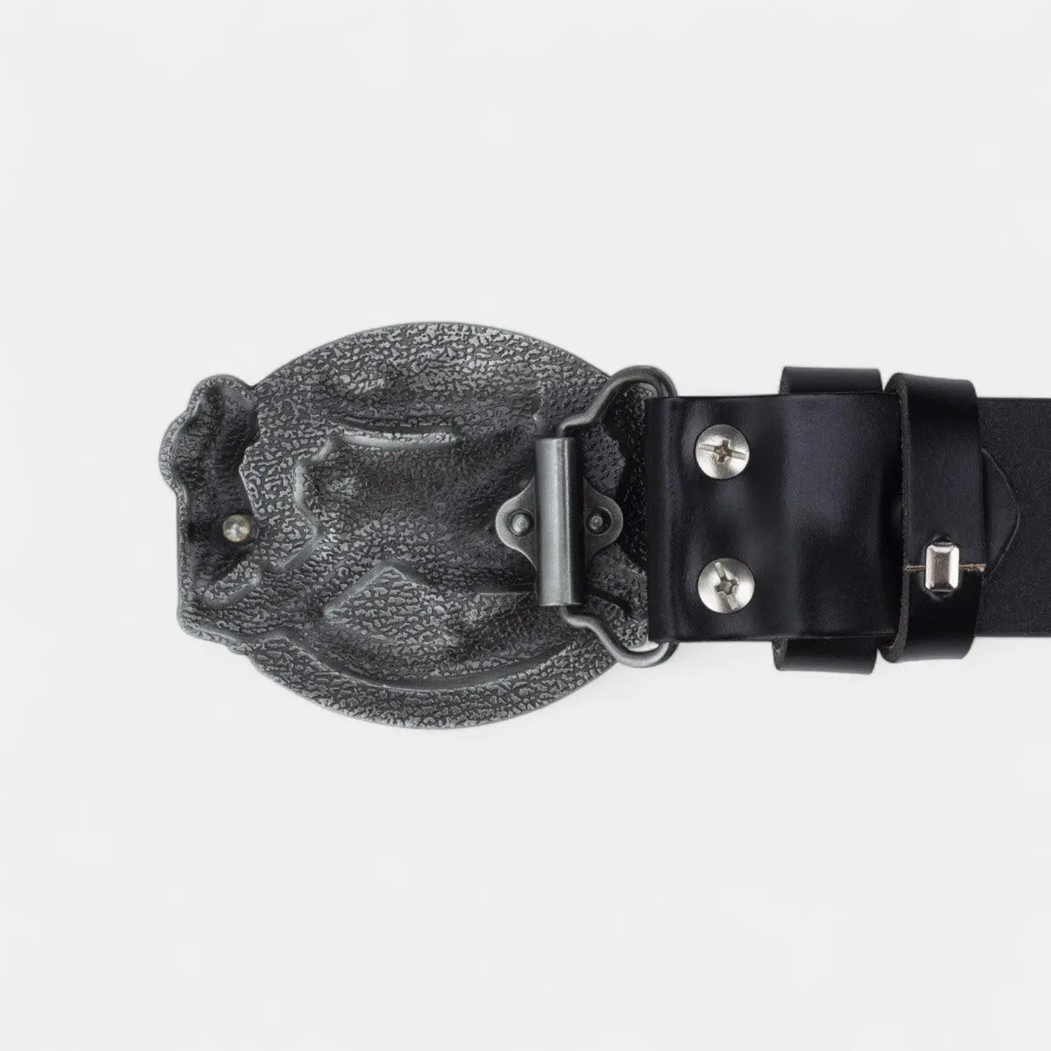 Men's Textured Leather Belt Western Oval Eagle Buckle | Talvex | Beltary