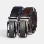 Men's Textured Leather Belt with Automatic Buckle for Suits | Kolvex | Beltary