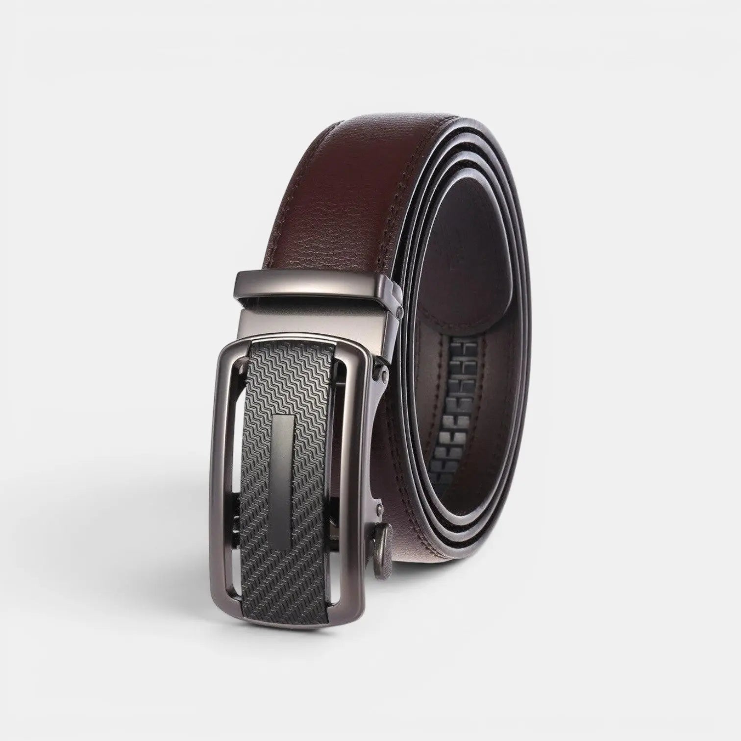 Men's Textured Leather Belt with Automatic Buckle for Suits | Kolvex | Beltary