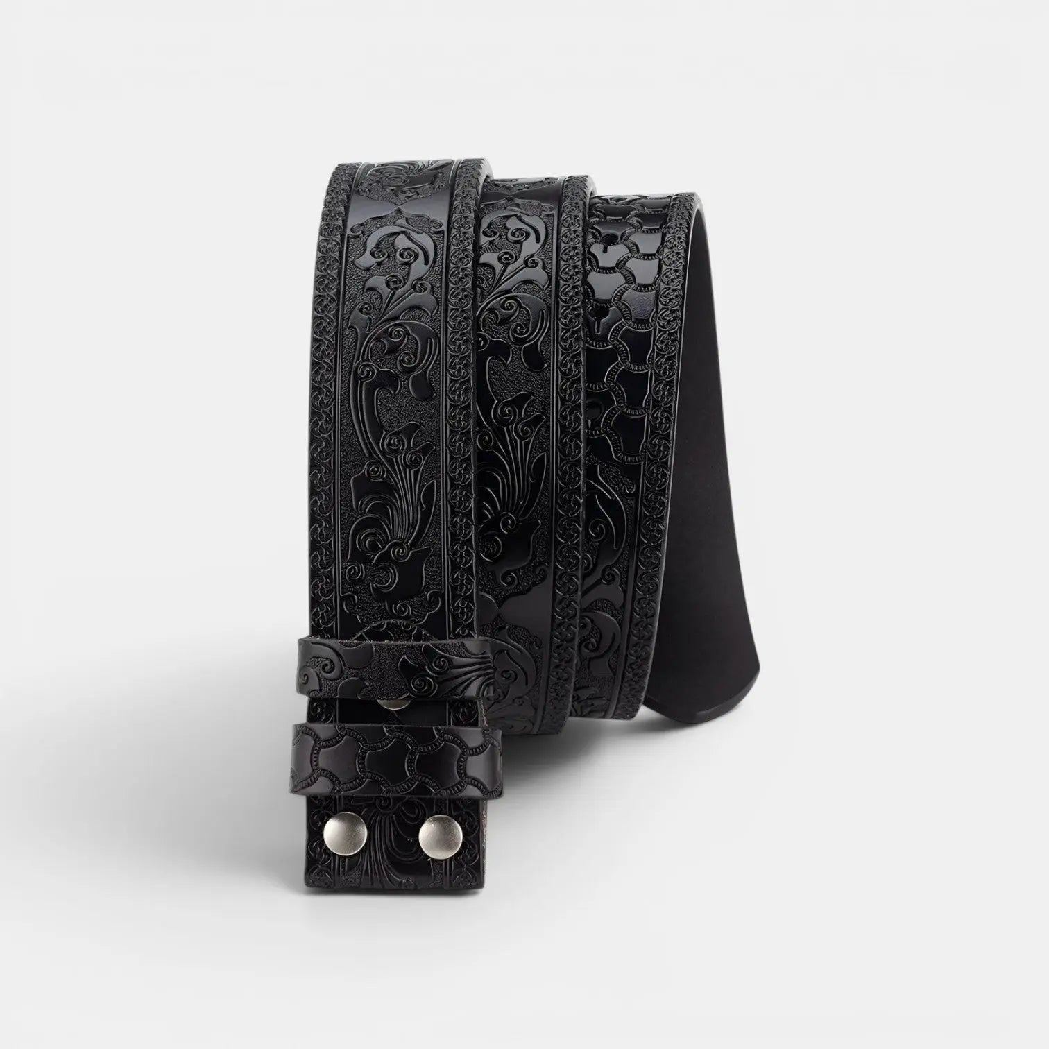 Men's Textured Leather Interchangeable Buckle-Free Belt | Dravex | Beltary