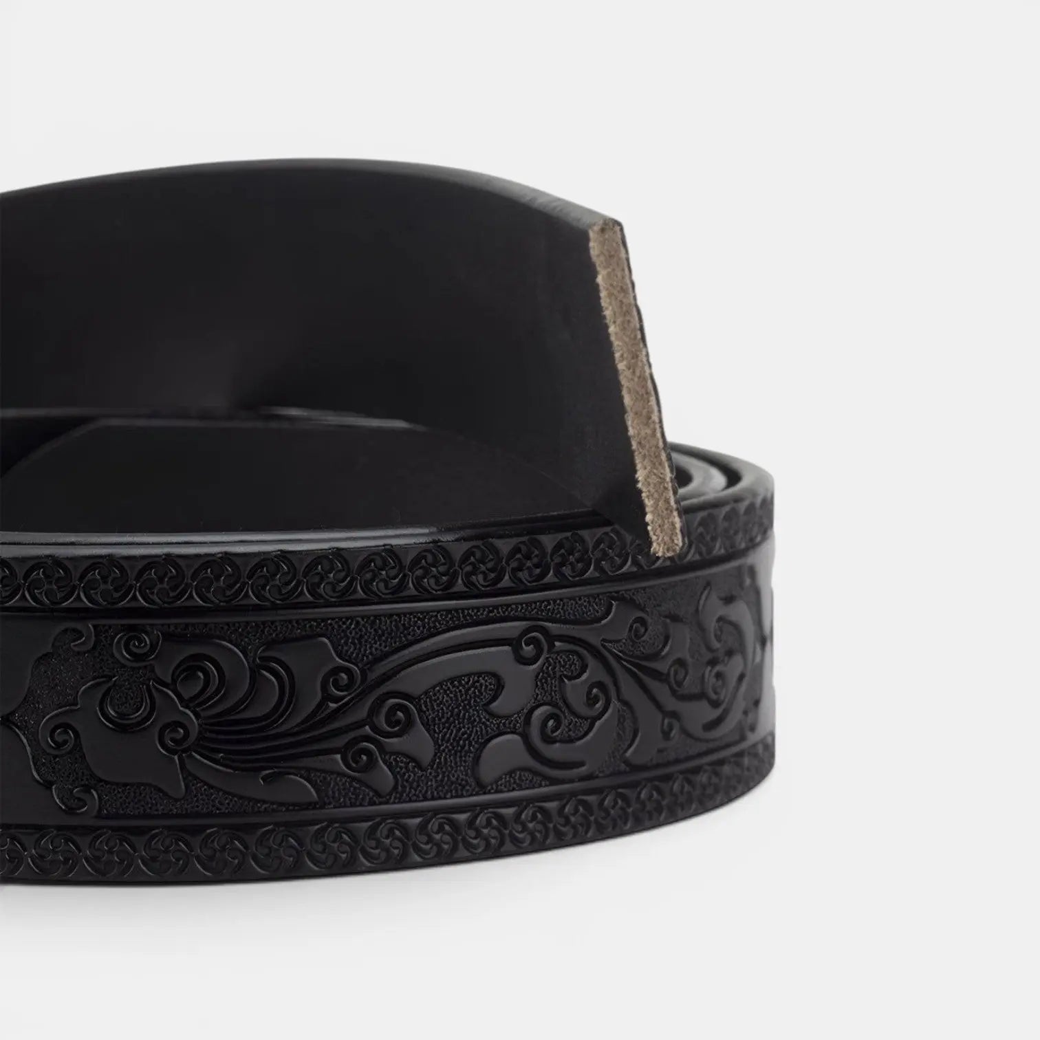 Men's Textured Leather Interchangeable Buckle-Free Belt | Dravex | Beltary