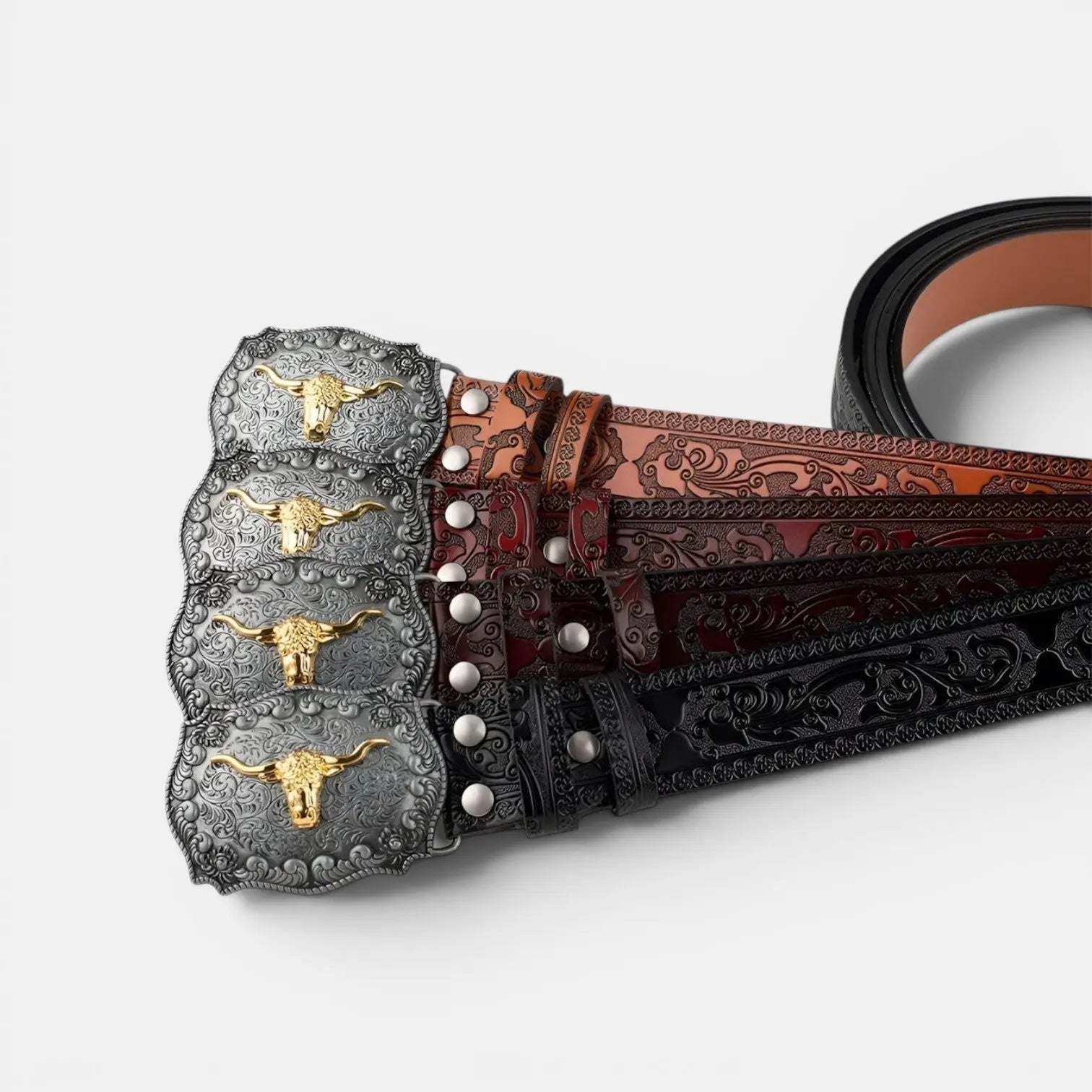 Men's Textured Leather Interchangeable Buckle-Free Belt | Dravex | Beltary