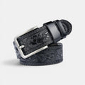 Men's Textured Leather Western Belt Floral Pattern Buckle | Florvex | Beltary