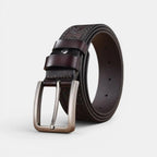 Men's Textured Leather Western Belt Floral Pattern Buckle | Florvex | Beltary