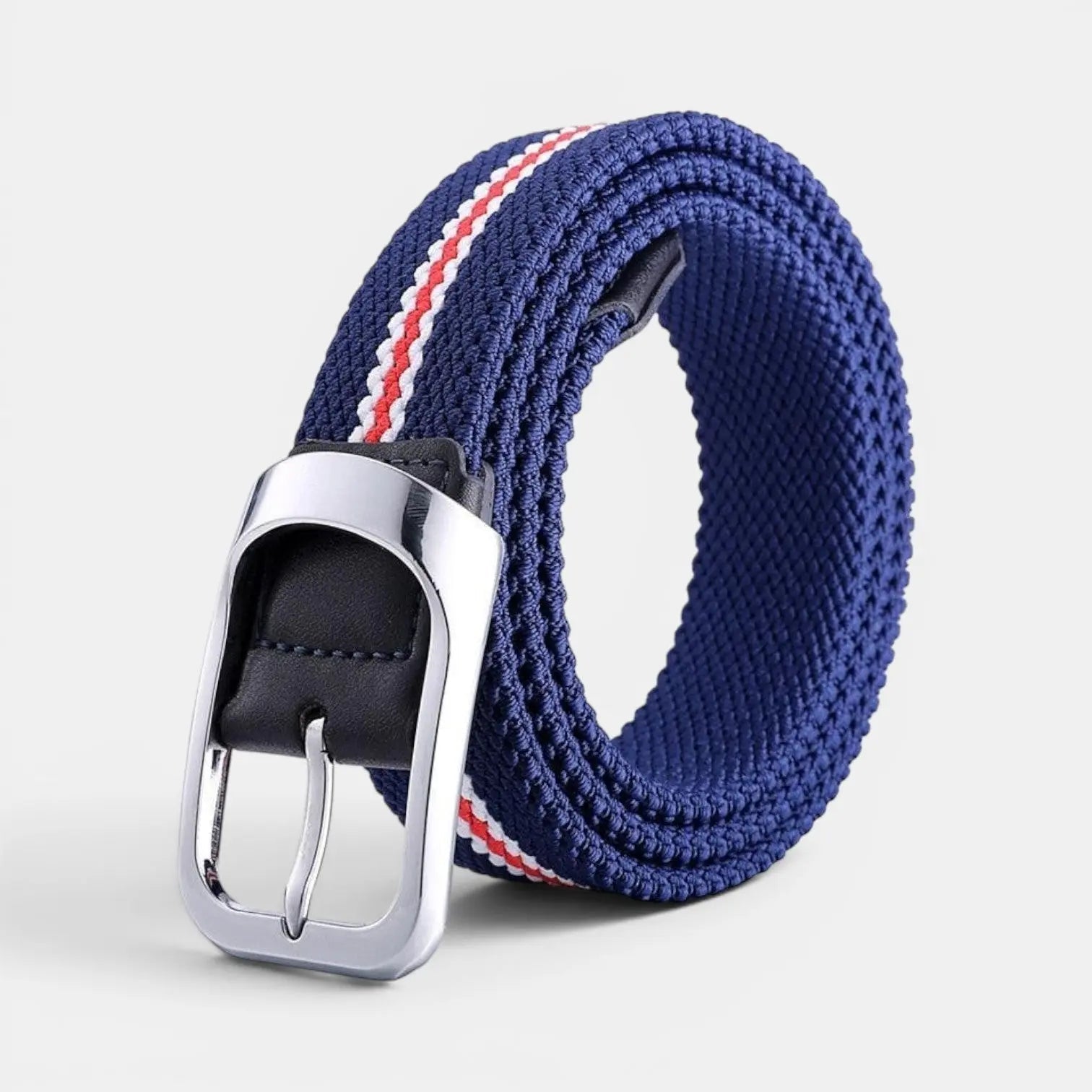Men's Two-Tone Elasticated Woven Belt Round Buckle | Telvox | Beltary