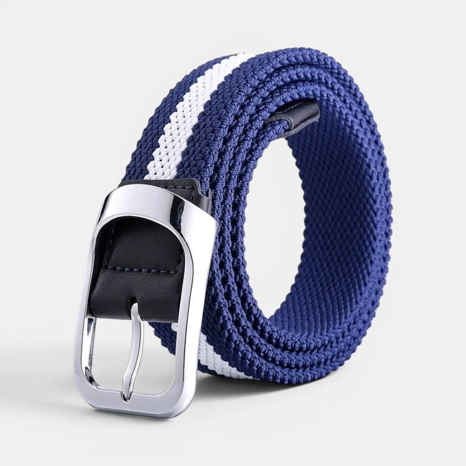 Men's Two-Tone Elasticated Woven Belt Round Buckle | Telvox | Beltary