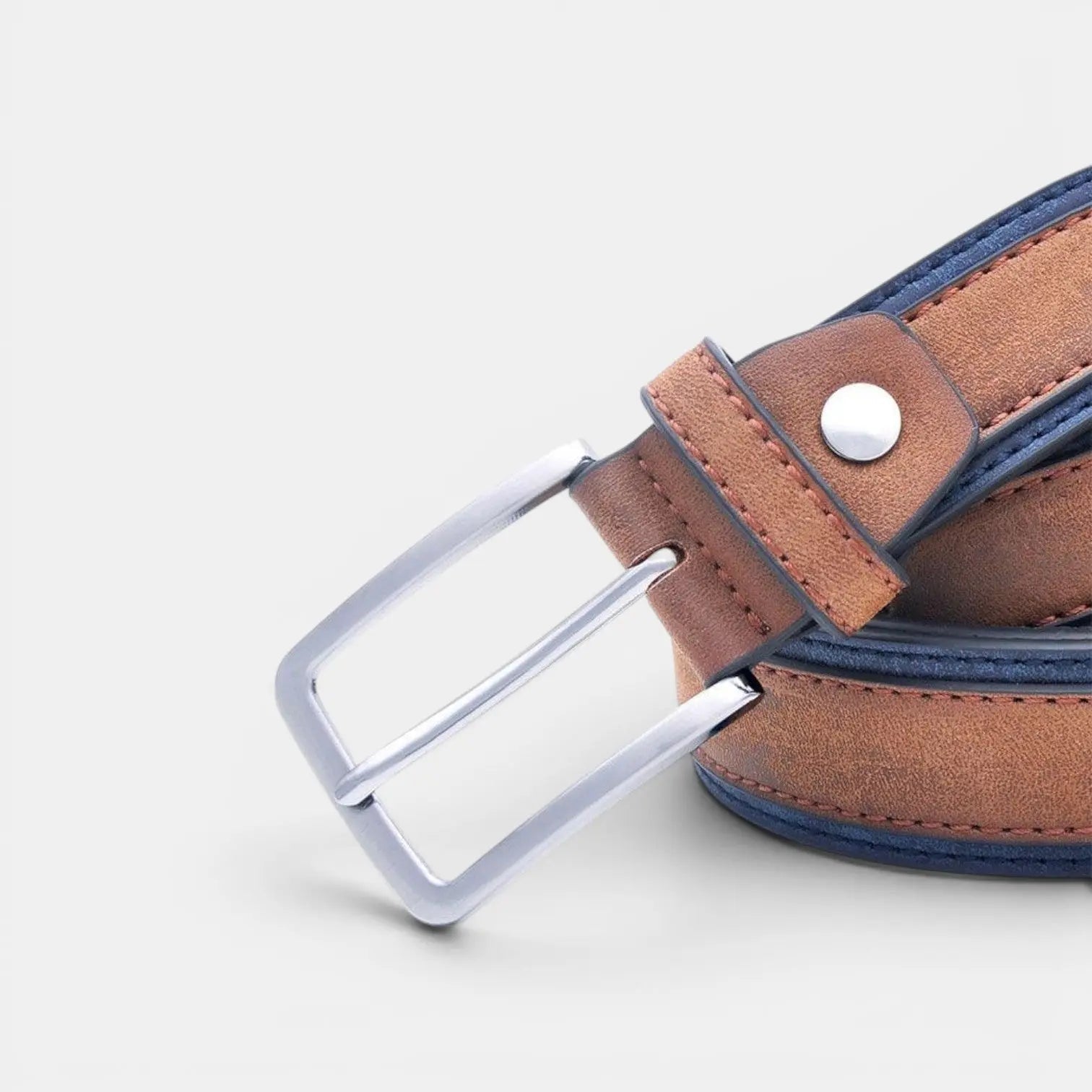 Men's Vegan Faux Leather Belt Aged Finish Pin Buckle | Veltox | Beltary