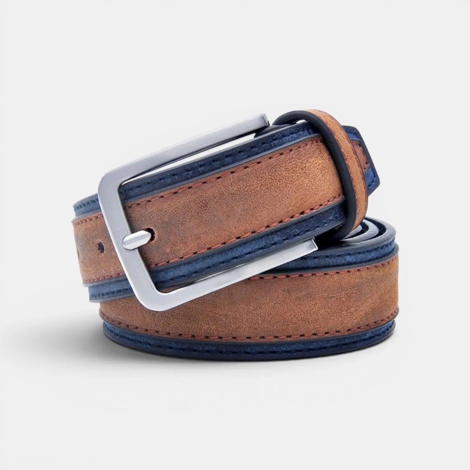 Men's Vegan Faux Leather Belt Aged Finish Pin Buckle | Veltox | Beltary