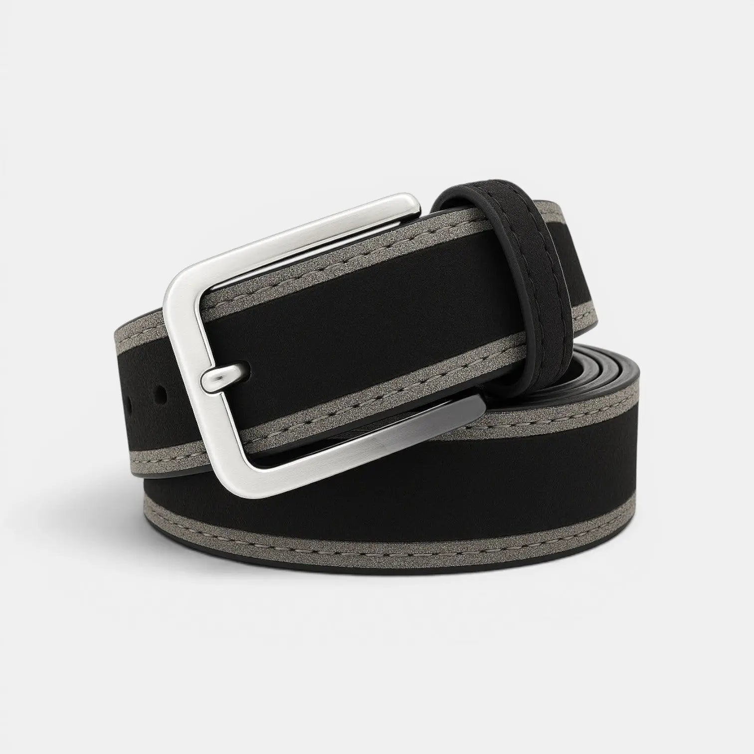 Men's Vegan Faux Leather Belt Aged Finish Pin Buckle | Veltox | Beltary