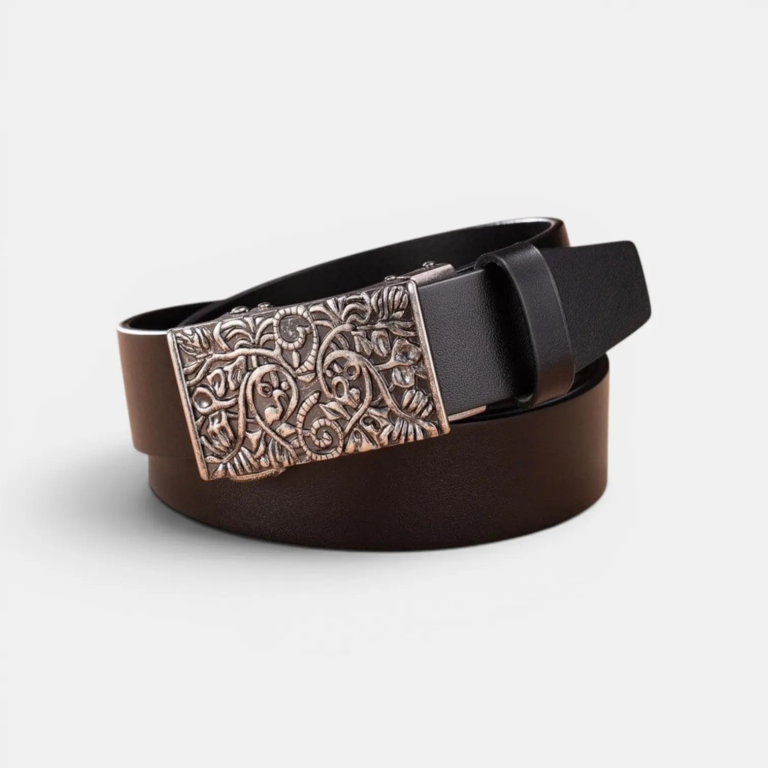 Smooth Leather Belt Automatic Buckle Western Unisex | Varkex | Beltary