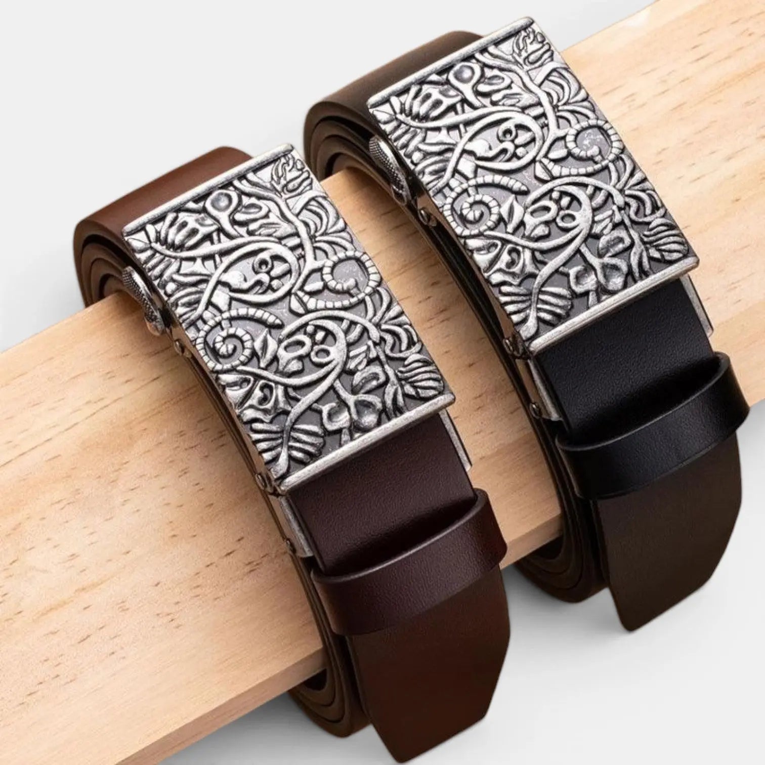 Smooth Leather Belt Automatic Buckle Western Unisex | Varkex | Beltary
