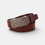 Smooth Leather Belt Automatic Buckle Western Unisex | Varkex | Beltary
