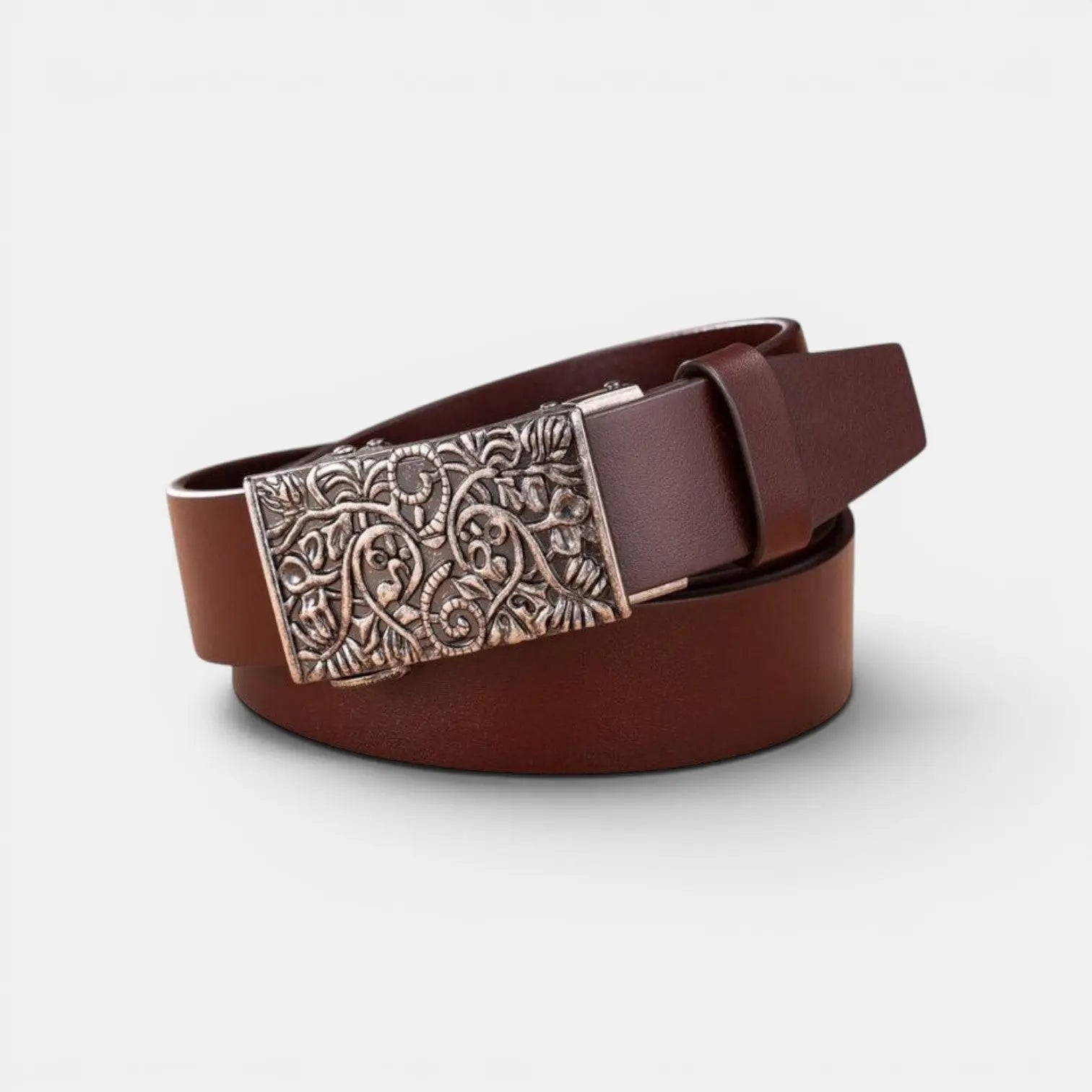 Smooth Leather Belt Automatic Buckle Western Unisex | Varkex | Beltary