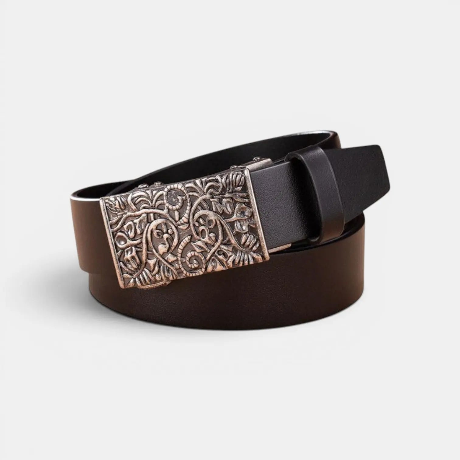 Smooth Leather Belt Automatic Buckle Western Unisex | Varkex | Beltary