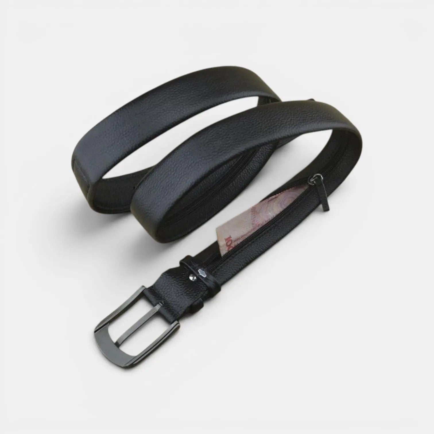 Smooth Leather Money Belt with Hidden Pocket Unisex | Valtex | Beltary
