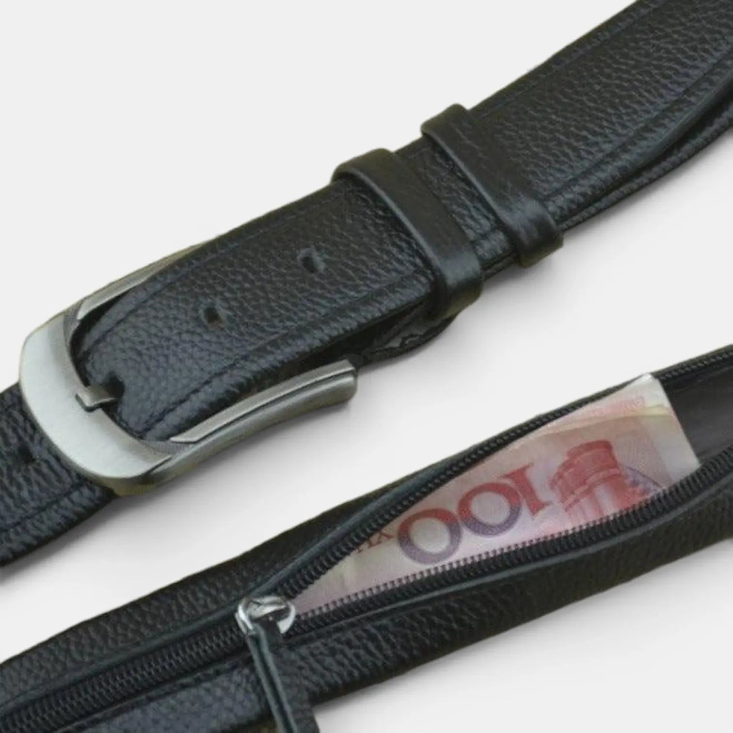 Smooth Leather Money Belt with Hidden Pocket Unisex | Valtex | Beltary