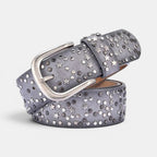Studded Vegan Faux Leather Belt for Women with Star Rivets | Rilvex | Beltary