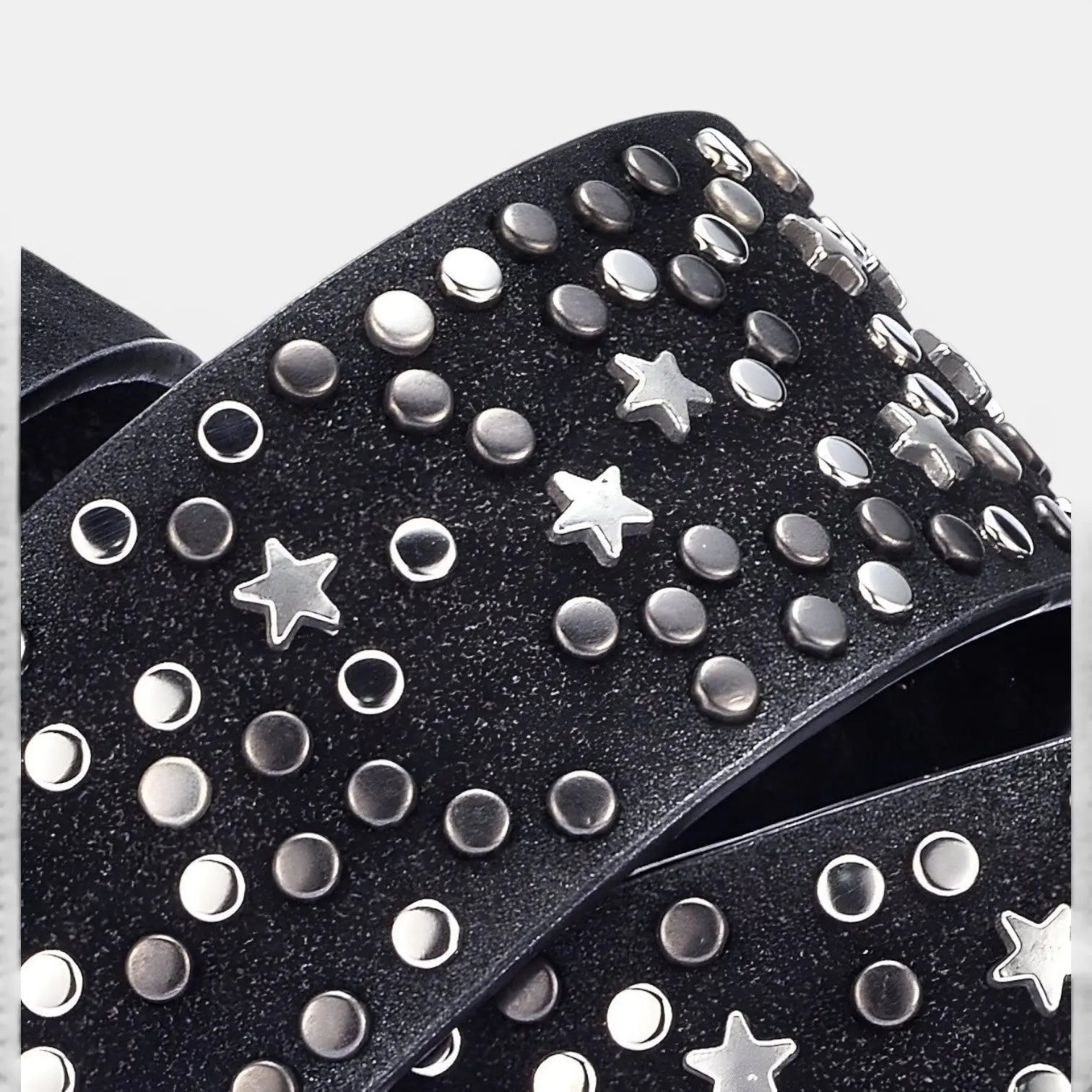 Studded Vegan Faux Leather Belt for Women with Star Rivets | Rilvex | Beltary