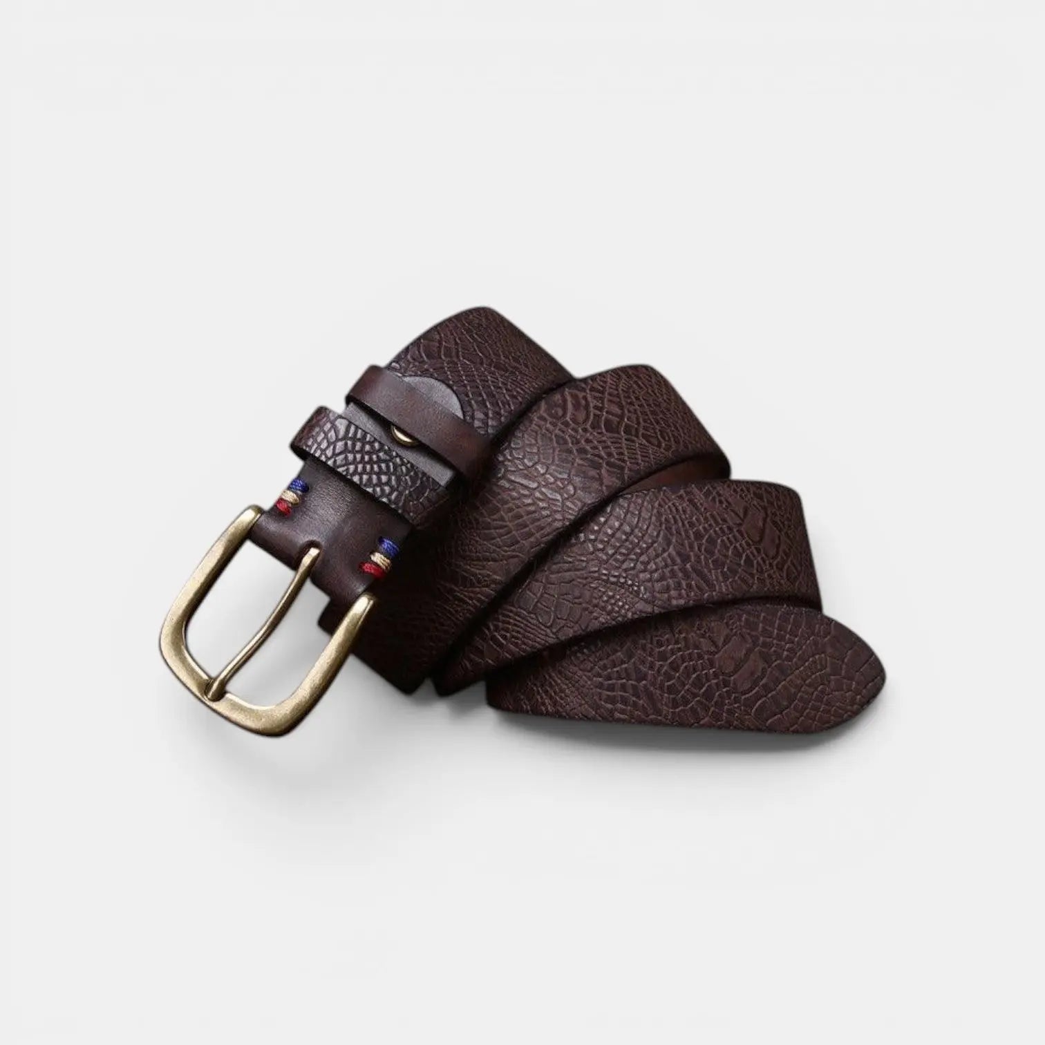 Textured Full Grain Leather Belt Brass Buckle Women's | Elvax | Beltary