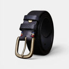 Textured Full Grain Leather Belt Brass Buckle Women's | Elvax | Beltary