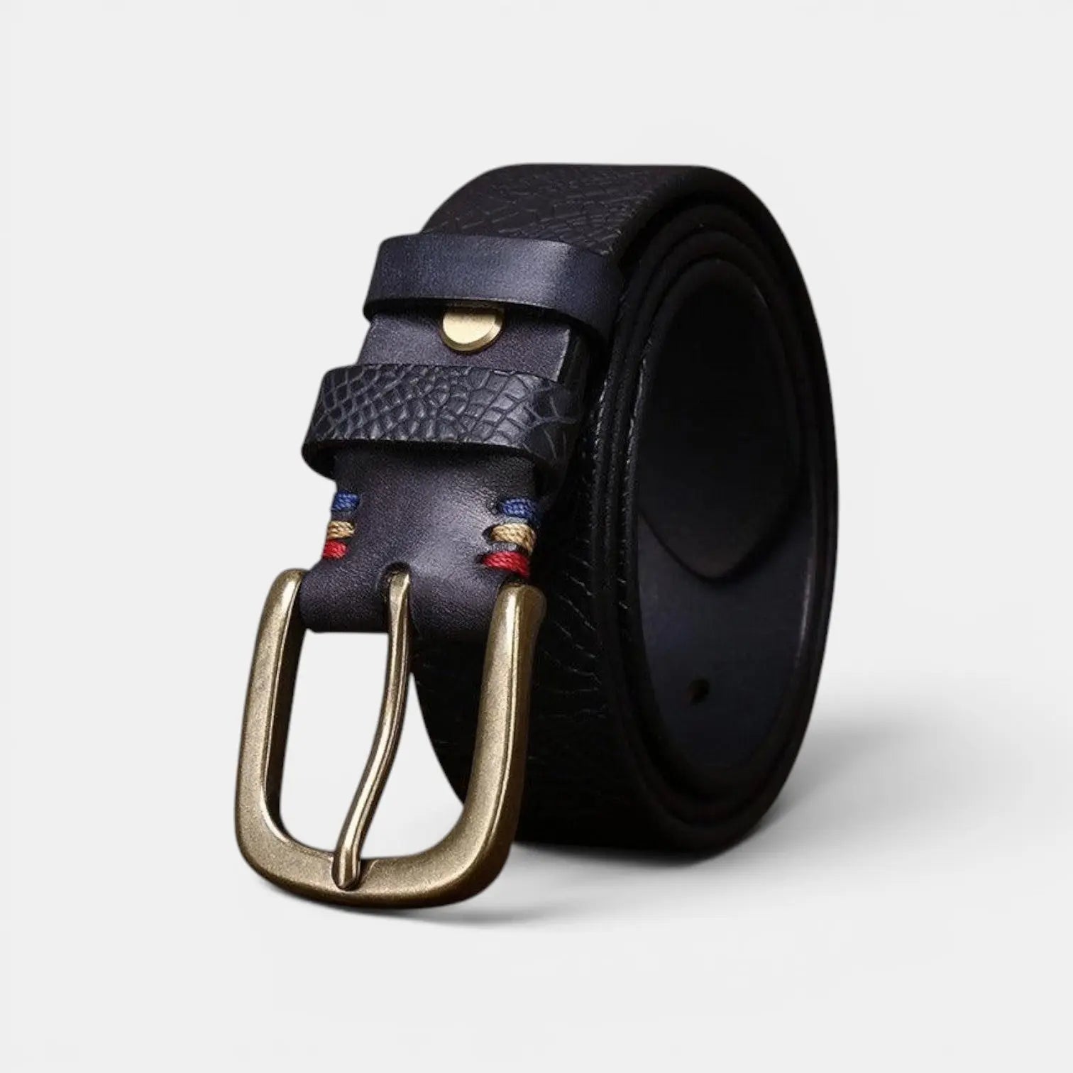 Textured Full Grain Leather Belt Brass Buckle Women's | Elvax | Beltary