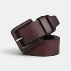 Unisex Leather Belt Large Size Square Buckle | Kervax | Beltary