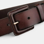 Unisex Leather Belt Large Size Square Buckle | Kervax | Beltary