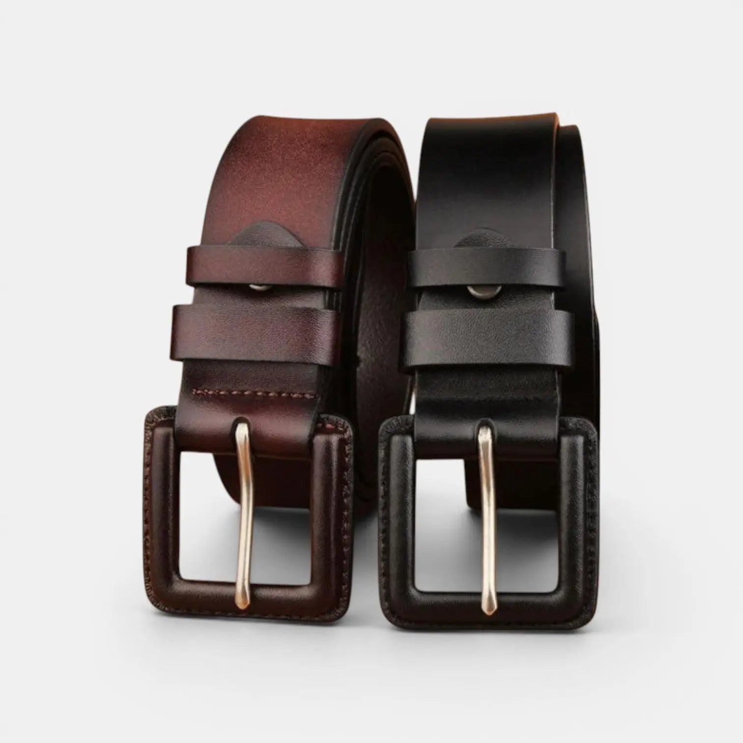 Unisex Leather Belt Large Size Square Buckle | Kervax | Beltary